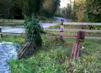 I think we can safely describe this as a disused buffer stop. Scene at Meledor Mill in November 2014. Notice the small deposit of processed china clay on the left. [See image 36516]<br><br>[Ken Strachan 28/11/2014]