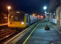 Double donkey: the 16.49 to Newcastle Central has just reversed North of the station [see image 47436], and awaits the off to Newcastle on 20 December. The intermediate stops at Cramlington and Manors are sensibly spaced, but Manors to Central is a very short run.<br><br>[Ken Strachan 20/12/2014]