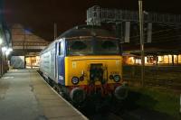 DRS 57304 <I>Pride of Cheshire</I> on standby in the north bay at Preston late in the evening of 20 December.<br><br>[John McIntyre 12/12/2014]