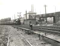 A Hyndland - Airdrie train passing Sunnyside Junction, Coatbridge, on 26 August 1958 behind Gresley V1 2-6-2T no 67655.<br><br>[G H Robin collection by courtesy of the Mitchell Library, Glasgow 26/08/1958]