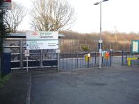 A pre station rebuilding view at Gowerton in March 2012 with the abandoned former up platform seen across the singled bi-directional track serving the near platform. Since then the far platform has been rebuilt, the up track relaid, and a DDA compliant footbridge erected to serve both platforms. [See image 49027]<br><br>[David Pesterfield 14/03/2012]