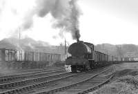 NCB no.5 (Hunslet 3837 of 1953) prepares to leave Oakley Yard with empties for Comrie Colliery on 17 May 1976.<br><br>[Bill Roberton 17/05/1976]