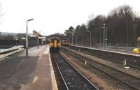 Looking back along platform 2 at Buxton towards the buffer stops on 5 January 2015. The 1229 to Manchester Piccadilly is awaiting its departure time.<br><br>[Bruce McCartney 05/01/2015]