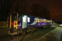 The last Preston - Ormskirk round trip of the day on 5 January 2015 seen on the outward journey calling at Rufford.<br><br>[John McIntyre 05/01/2015]