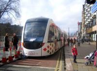 The mock-up static tram exhibit open to the general public alongside Jenner's department store at the east end of Princes Street on 3 March 2009.<br><br>[F Furnevel 03/03/2009]