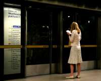 The 'suicide doors' alongside the Canary Wharf westbound Jubilee Line platform on 22 July 2005. [See image 5217]<br><br>[John Furnevel 22/07/2005]