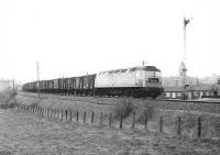 A southbound freight passing through East Linton on the East Coast Main Line on 7 January 1971.<br><br>[John Furnevel 07/01/1971]