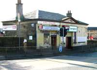 Entrance to Springburn station, Glasgow, from Atlas Road in 2005.<br><br>[John Furnevel 19/02/2005]