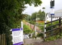 Entrance to Roy Bridge station on a (very) wet 26 September 2005.<br><br>[John Furnevel 26/09/2005]