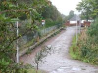 The former Fort Augustus branch platform on the north side of Spean Bridge station in September 2005 looking west.<br><br>[John Furnevel 26/09/2005]