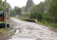 Branch trains from Fort Augustus used this long abandoned platform on the north side of Spean Bridge station. View east towards the buffer stops in September 2005.<br><br>[John Furnevel 26/09/2005]