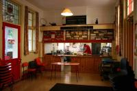 Interior of Lochearnhead station in October 2005 showing the former waiting room and station masters office converted for use as a canteen. [See image 5501]<br><br>[John Furnevel 01/10/2005]