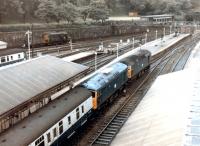 An Inverness train about to leave Edinburgh Waverley behind 5340+5338 in September 1971.<br><br>[John Furnevel 21/09/1971]