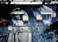 Edinburgh - Glasgow push-pull services at Waverley west end in May 1975.<br><br>[John Furnevel 25/05/1975]