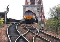 Northbound coal empties coming off the Forth Bridge, 2005.<br><br>[John Furnevel //2005]