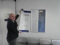 Poet and cultural historian Alistair Findlay unveils his tribute to the Edinburgh-Bathgate railway line at Bathgate Station on 24 March 2011.<br>
<br>
His 37-line ode - The Railroad's a-Comin' - will go on permanent display at the station.<br>
<br><br>[First ScotRail 24/03/2011]