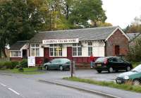 The former Cardrona station and signal box after conversion to a village store, seen here in October 2005.<br><br>[John Furnevel 07/10/2005]