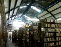 Reputedly one of the best second hand (including railway and old maps) bookshops in Britain - part of the interior of the former Alnwick station, taken in May 2004. Impressive it is.<br><br>[John Furnevel 23/05/2004]