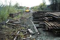 Looking west over the remains of Cambus station. The track is in the process of being lifted. Most is already lifted.<br><br>[Ewan Crawford 23/10/2005]