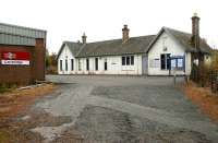 The road approach to Carrbridge station in 2005.<br><br>[John Furnevel 01/11/2005]