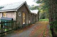 Nice place to work. Platform side view at Dinnet looking east towards Aboyne in November 2006. The old station building was being used as an office by the local estate.<br><br>[John Furnevel 10/11/2006]