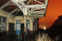 The closed station at Laurencekirk looking north in 2005. Amazingly this still stands although it has seen better days.<br><br>[Ewan Crawford //2005]