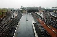 Perth, complete with new fence, viewed from the south on St Leonards bridge.<br><br>[Ewan Crawford //2005]