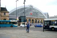 The frontage of Lime Street station, Liverpool, 22 December 2014. <br><br>[Veronica Clibbery 22/12/2014]