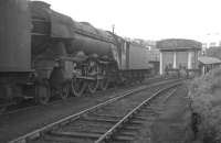 An unidentified A3 Pacific, minus nameplate, stored out of use in the sidings at Heaton in 1964.<br><br>[K A Gray //1964]