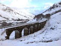 A snowy landscape at Glen Ogle viaduct on 16 January.<br><br>[John Robin 16/01/2015]
