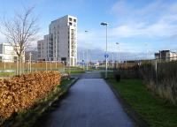 This once rather neglected part of Granton, Edinburgh [see image 33048 for map] has been transformed during my years away from the city and in January 2015 a wide boulevard crosses the site of the junction. View is north east towards the Forth near the point where the line split for the Breakwater branch (left) and CR Granton Goods.<br><br>[David Panton 17/01/2015]