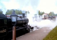 Ivatt 2MT 2-6-0 46512 prepares to leave Boat of Garten in May 2002 with a train for Aviemore.<br><br>[John Furnevel 14/05/2002]
