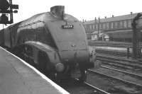 A4 60014 <I>Silver Link</I> pauses at Doncaster on 1 September 1962 with the 2.40pm Kings Cross - Leeds Central.<br><br>[K A Gray 01/09/1962]