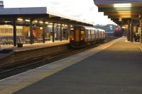 A Northern Class 150 calls a Blackburn's platform 4 with a late afternoon service from Clitheroe to Manchester Victoria on 31 January 2015.<br><br>[John McIntyre 31/01/2015]