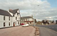 View north at the site of the original Leuchars station in 1996. The station occupied the car park to the left (a bay) and the pavement (double track line with two platforms) and part of the roadway to the right (a bay for the St Andrews Railway). <br><br>[Ewan Crawford //1996]