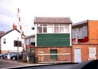 Approaching North Seaton signal box eastbound along the A196 on the southern edge of Ashington in May 2004. North Seaton station, which stood to the left of the crossing, closed in 1964.<br><br>[John Furnevel 25/05/2004]