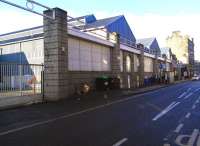 Thirty years since my last photograph [see image 18393] and the hulking presence of Leith Central's trainshed has long since ceased to dominate Duke Street. It was demolished in the late 1980s to make way for a supermarket and leisure pool. The hipped roof of Tesco is however redolent of the old train shed. I refer to the store as Tesco Leith Central in an effort to keep the name alive.<br><br>[David Panton 15/02/2015]