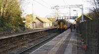 A service for Liverpool Lime Street arrives at Garswood station on 3 February 2015.<br><br>[John McIntyre 03/02/2015]