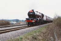 LMS Princess Pacific 46203 <I>Princess Margaret Rose</I>, approaching the site of Oakle Street station on the GWR Gloucester to Newport line in March 1994 with a special.<br><br>[Peter Todd 27/03/1994]