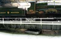 Great Western 4-4-0 <I>City of Truro</I> being turned on the John Boyd and Co turntable at the National Railway museum on 17 February 2015.<br><br>[Brian Smith 17/02/2015]