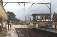 Looking south along the Glasgow bound platform at Balloch Central station in 1972.<br><br>[Bill Roberton //1972]