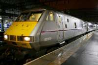 DVT 82209 at the head of the 0650 to Kings Cross at Glasgow Central on 10th February 2015. After the rationalisation of the East Coast timetables in May 2011, there is now only one direct service each way daily between Glasgow Central and Kings Cross.<br><br>[Colin McDonald 10/02/2015]