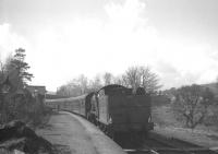 Scene at Westgate-in-Weardale on 10 April 1965 with the RCTS <I>North Eastern No 2 Rail Tour</I> at the platform. Gresley K4 2-6-0 no 3442 <I>The Great Marquess</I> is in charge of the special, which started and finished at Leeds City and is seen here on the return leg from St John's Chapel to Bishop Auckland.<br><br>[K A Gray 10/04/1965]