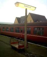 A distinctly nostalgic evening scene on the platform at Dereham in March 2011. But for the modern building in the background, you might guess fifty years earlier.<br><br>[Ken Strachan 05/03/2011]