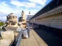 This splendid view of the former Gare d'Orsay roof can be seen from the fifth floor restaurant. Somehow, one expects a resident named Quasimodo. Photographed in August 2014.<br><br>[Ken Strachan 03/08/2014]