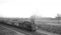 J27 0-6-0 no 65790 with up mineral wagons near Little Benton sidings on 30 January 1966.<br><br>[K A Gray 30/01/1966]