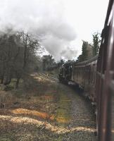 Fifty years and one day after BR closure of the line from Grosmont to Rillington Junction, K4 <I>The Great Marquess</I> and K1 62005 re-unite to storm the 1 in 49 to Goathland with the 10.00 Whitby to Pickering, just as they had done in 1965. Somehow the moguls designed for the West Highland Line look completely at home on the North Yorkshire Moors.<br><br>[Brian Taylor 07/03/2015]