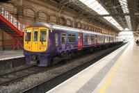 Driver training unit 319366 waits at Preston on 11 March 2015 between runs to Carnforth. Still in FCC livery with <I>Thameslink</I> branding. <br><br>[John McIntyre 11/03/2015]