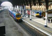 View south from the footbridge at York station on 17 March 2015.<br><br>[Veronica Clibbery 17/03/2015]