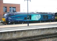 DRS 68001 <I>Evolution</I> stabled alongside the NR area operating centre at the south end of York Station on 19 March.<br><br>[Veronica Clibbery 19/03/2015]